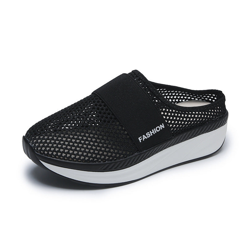 Slip-on Plus Size Platform Mesh Surface Breathable Shoes Ladies