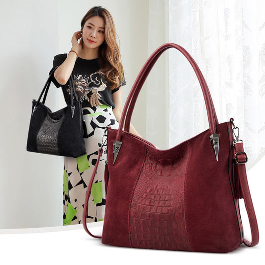 Large Capacity Bag Women's Autumn And Winter New Pattern Fashion Women's Bag Popular Frosted Women's Shoulder Bag Portable Bag