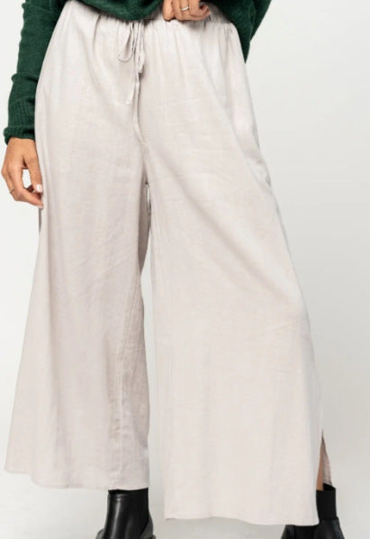 Loose Cropped Wide-leg Pants Women's Clothing