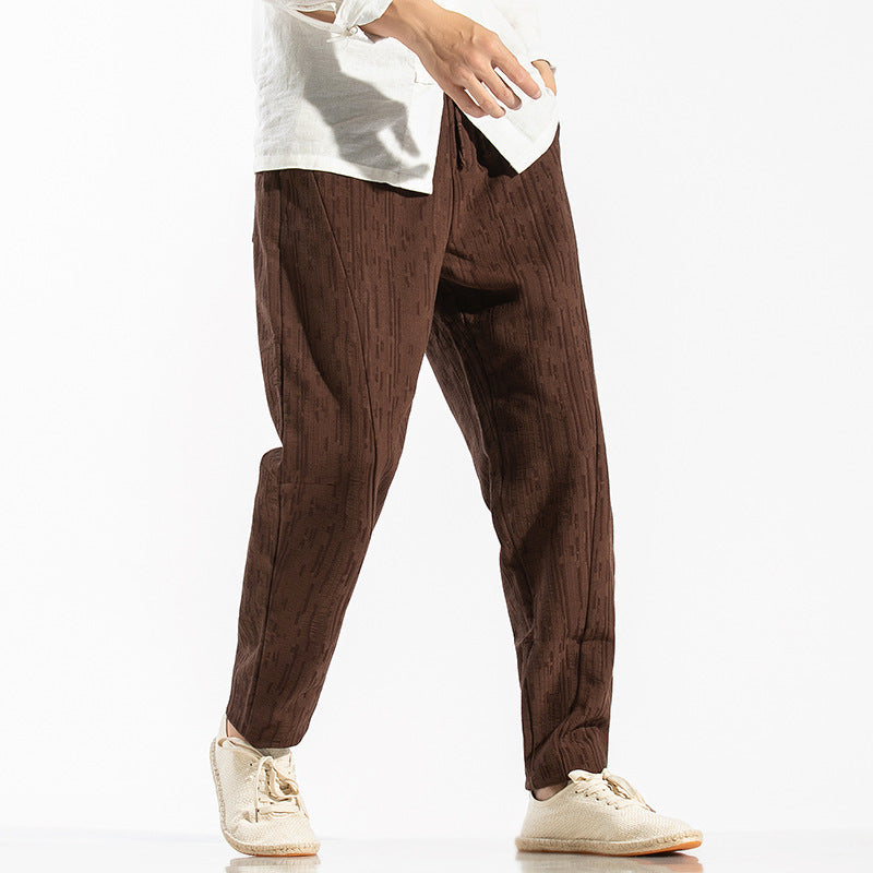 Men's Autumn Original Antiquity Cotton And Linen Casual Pants