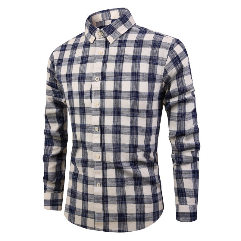 Mens Long sleeved plaid shirt