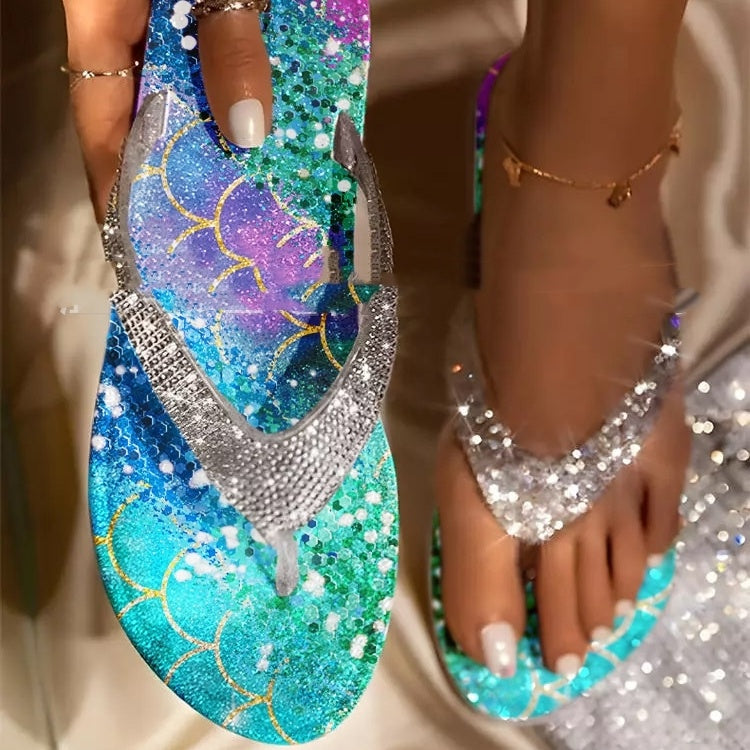 Women's Outdoor Rhinestone Flip-flops