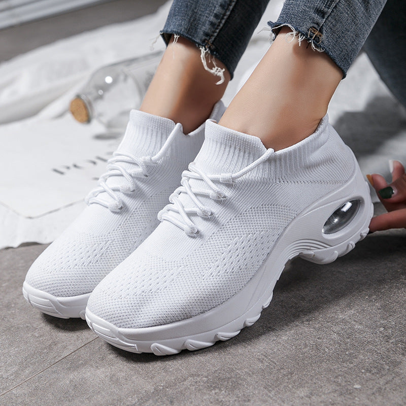 Sports shoes women flying knit socks shoes shaking shoes