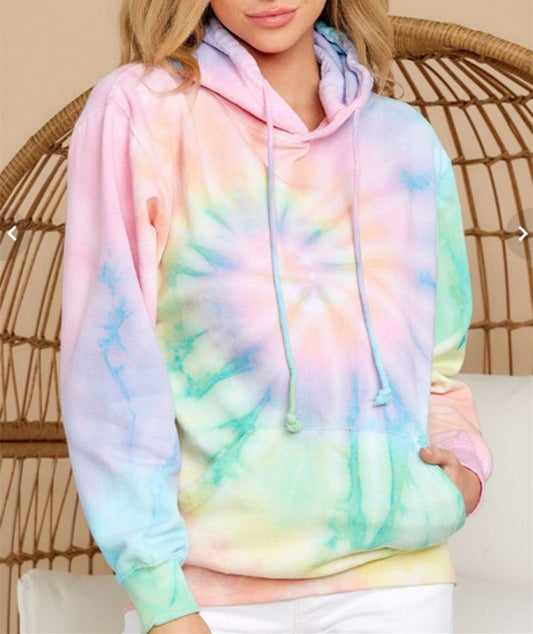 Hoodie tie-dye hooded sport loose top