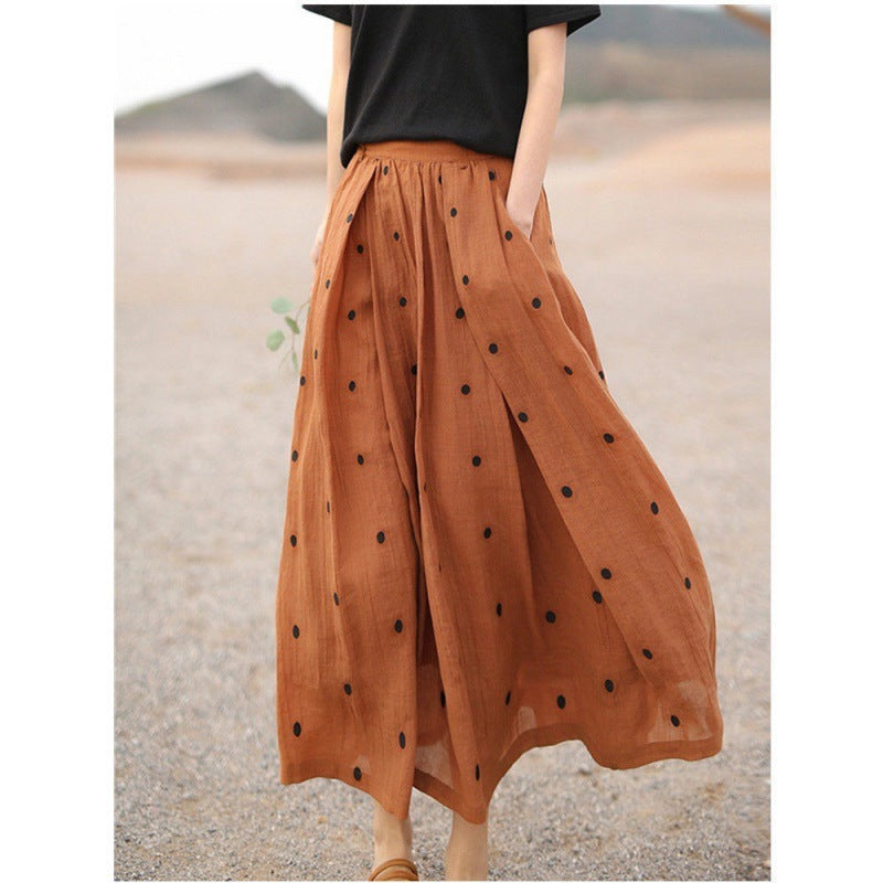 Women's Embroidered Polka Dot Double-layer Chiffon Skirt