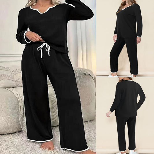 V-neck Loose And Comfortable Home Drawstring Suit Women