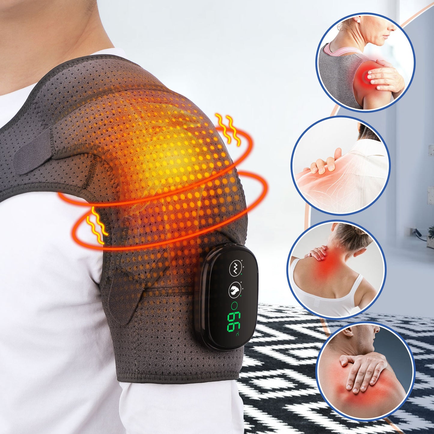 3-speed Vibration Electric Massage Shoulder Pad