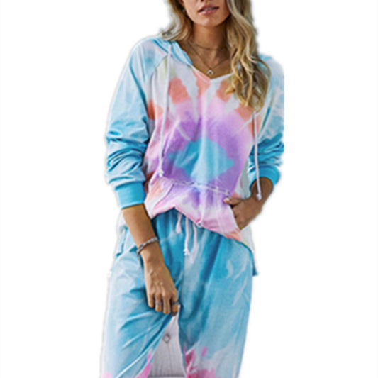 Loose casual tie-dye gradient color home set