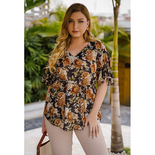 Floral chiffon blouse