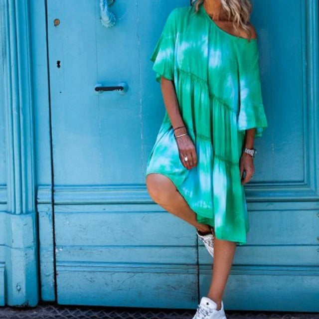 Tie-dye loose dress