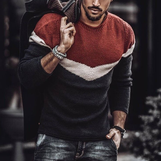 Urban Trending Fashion Classic Colourblock sweater men