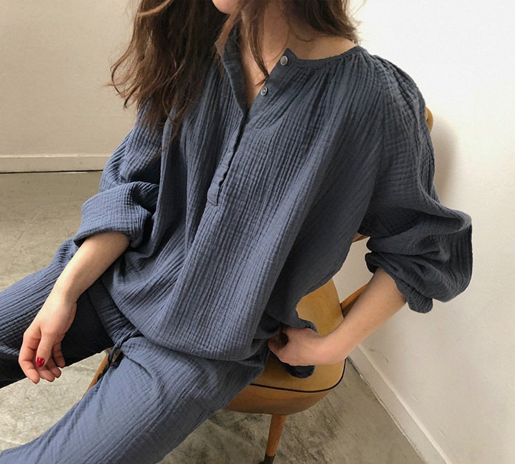 Round Neck Loose And Comfortable Pajamas Suit