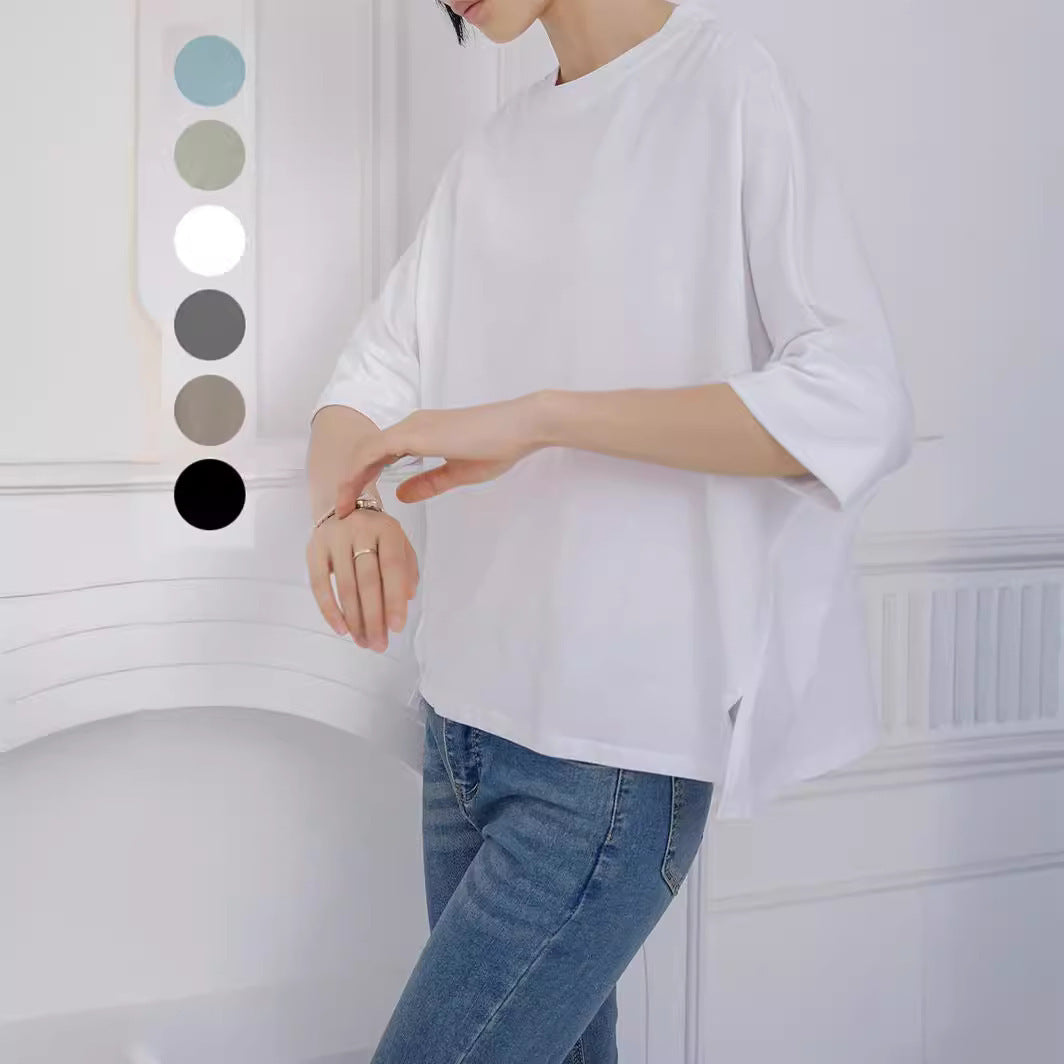 Loose-fitting Pure Cotton T-shirt Women's Large Version