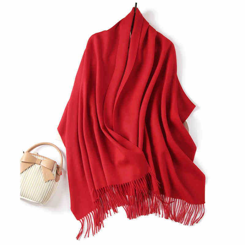 Fashionable All-matching Australian Pure Wool Solid Color Shawl