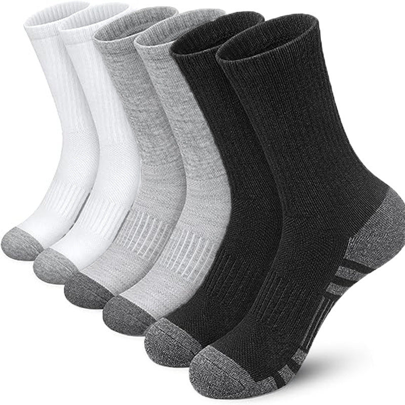 Men's Long Cotton Socks Black And White Autumn And Winter