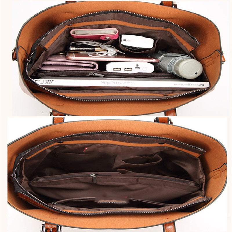 Large-capacity Soft Leather Bag Simple And Versatile