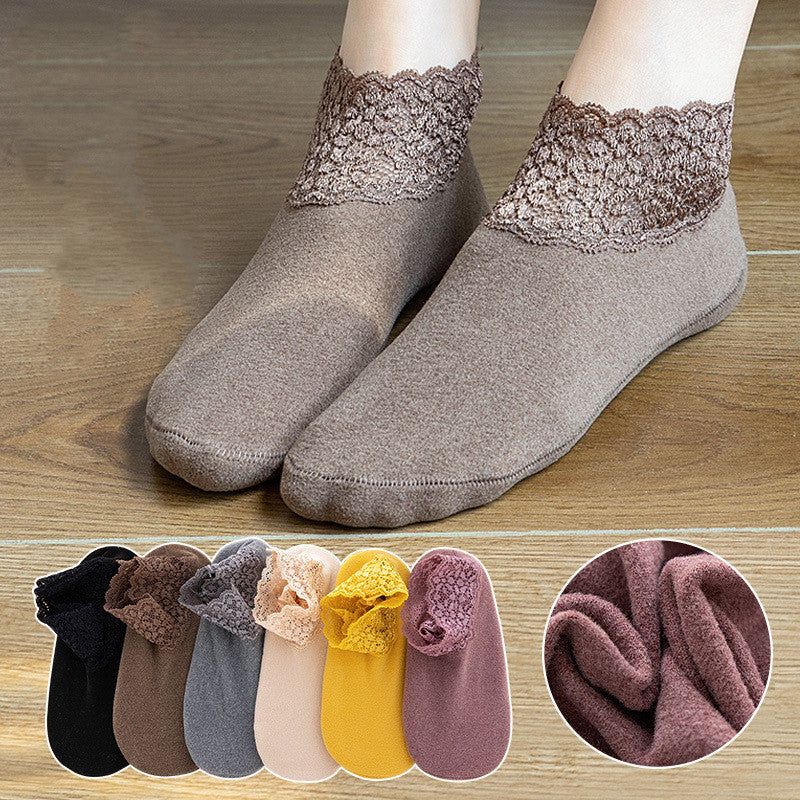 Warm And Thick Lace Confinement Sleeping Socks