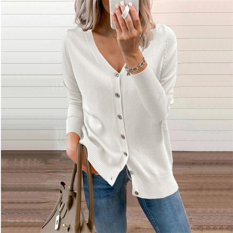 Fashionable Knitted Cardigan Sweater Coat Women's Top