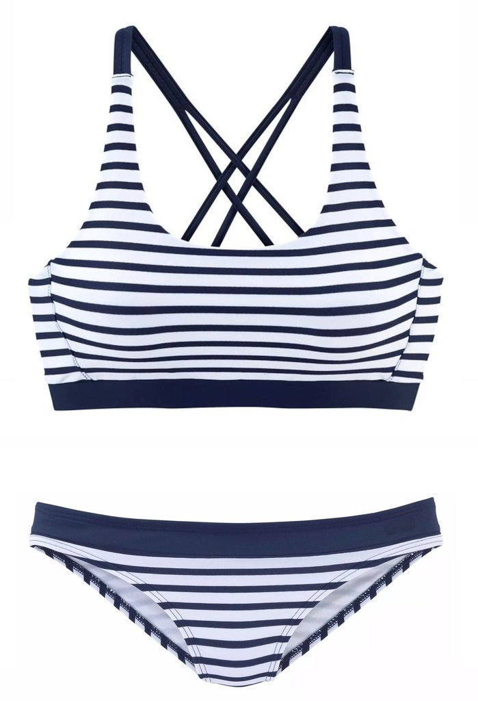 Stripes ladies sexy split swimwear