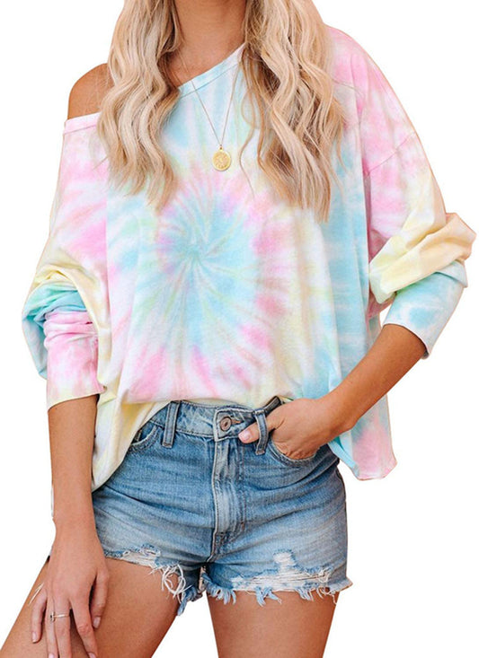 Tie-dye printed sports sweatshirt