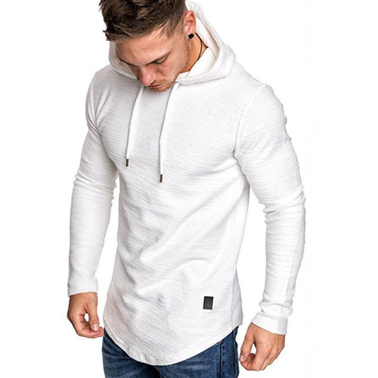 High Street Hipster Hooded T-shirt Men's Summer Loose Casual Shoulder Long Sleeve European Size Men's T-shirt Jacket