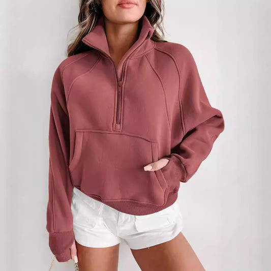 Hoodie Casual Stand Collar Long Sleeve Loose Top