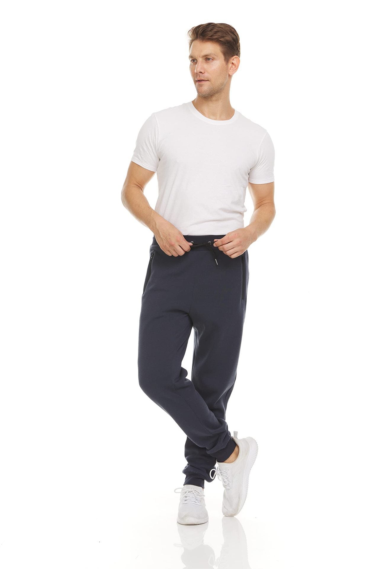 Men's Sports Casual Zipper Ankle-tied Feet Running Trousers