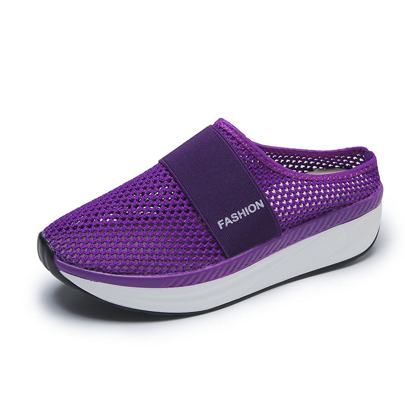 Slip-on Plus Size Platform Mesh Surface Breathable Shoes Ladies