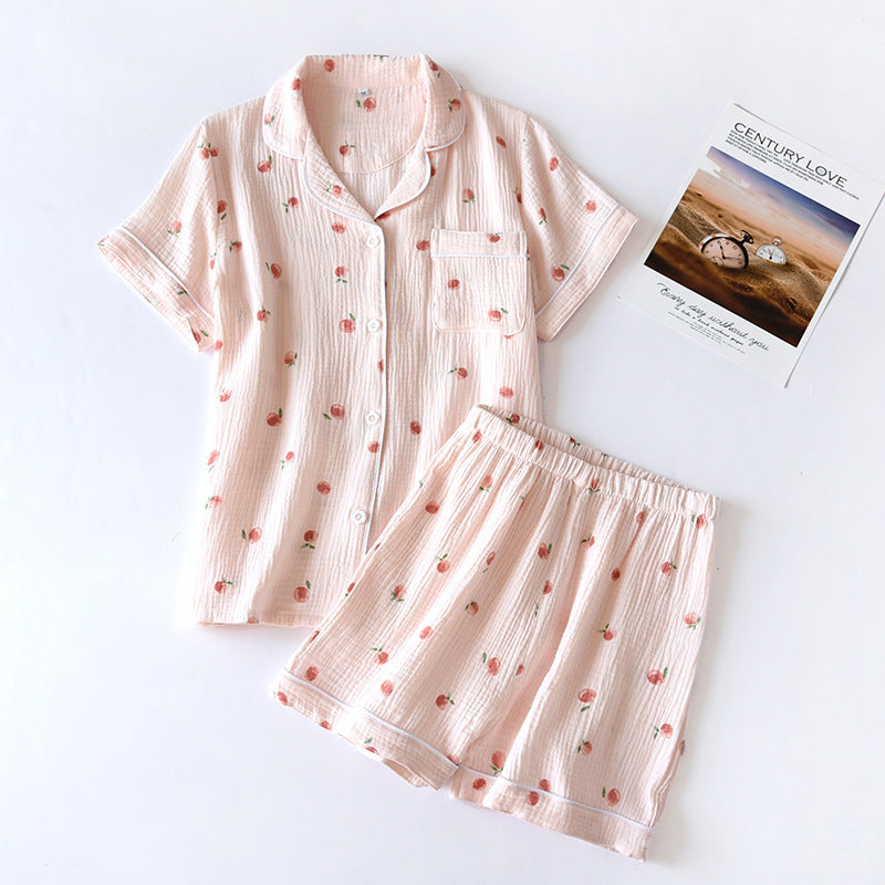 Cotton Gauze Pajamas Women's Short Sleeved Thin Loose Thin