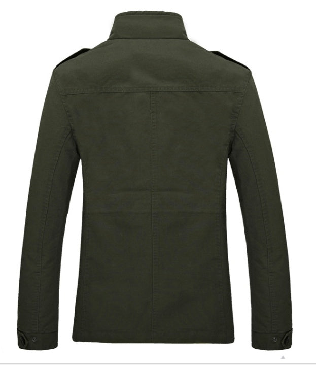 Men's jackets in foreign trade, long washed cotton leisure coat