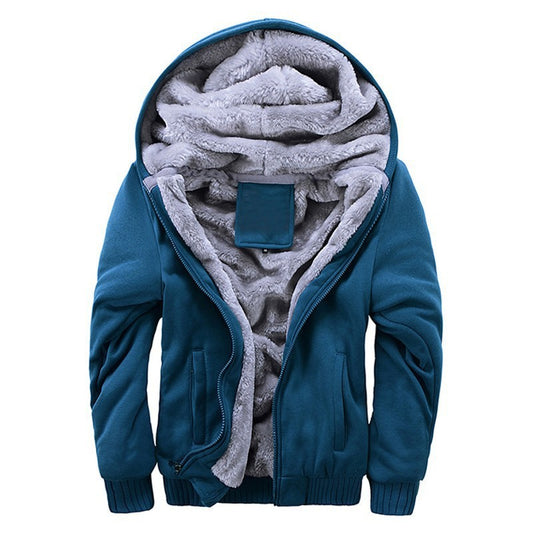 winter men hoodies add wool jacket hooded coat