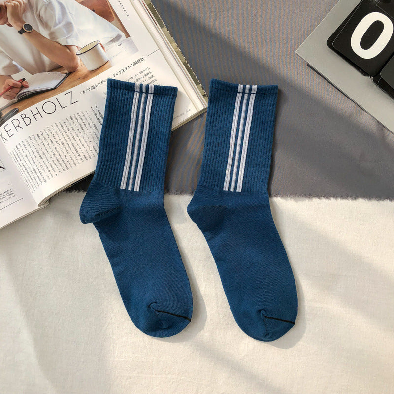 Women's Mid-calf Stripe Cotton Socks