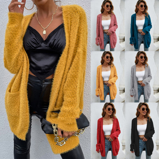 Women's Knitted Cardigan Mid-length Cardigan