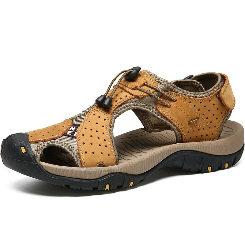 Men's first layer cowhide outdoor breathable sandals