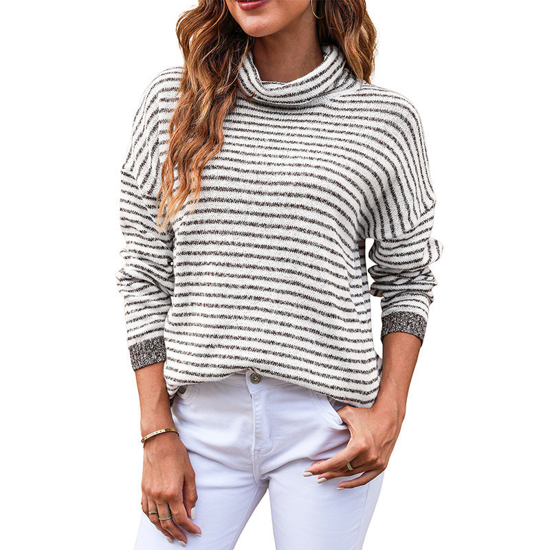 Loose Striped Lazy Sweater Women's European And American