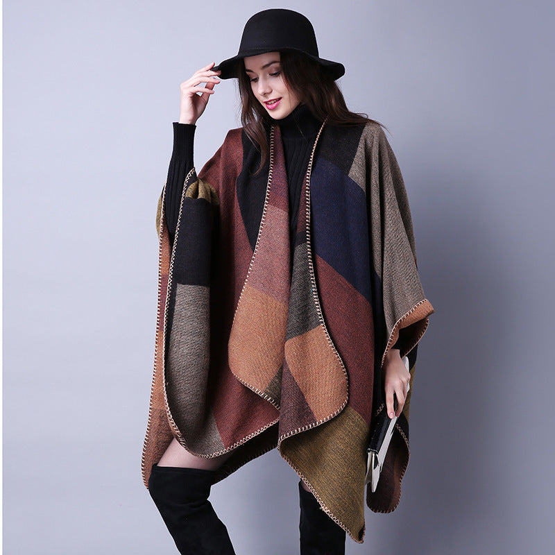 Autumn And Winter Scarf Versatile Lattice Ladies Travel Shawl