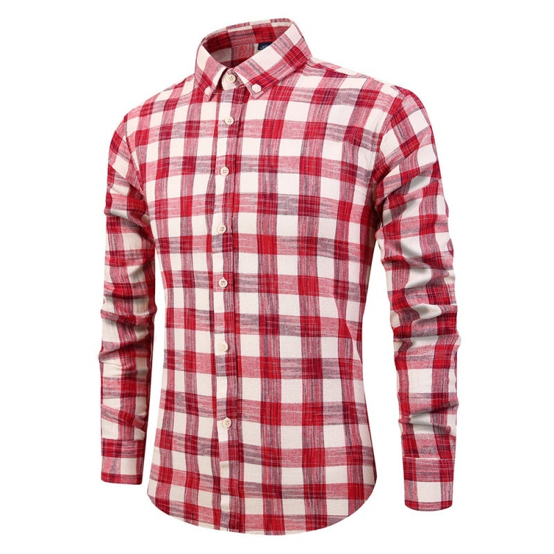 Mens Long sleeved plaid shirt