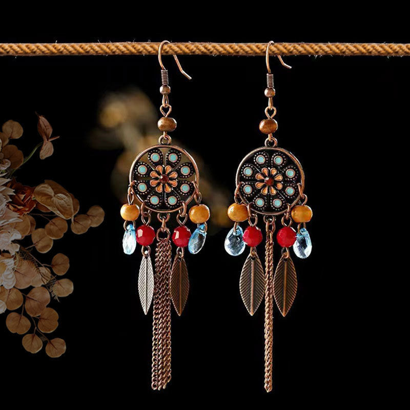 Bohemian Tribal Ethnic Style Long Fringe Earrings