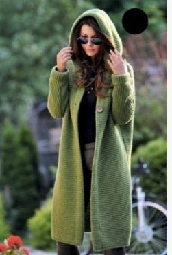 NEW Women's Baggy Cardigan Coat Tops Ladies Chunky Knitted Sweater Jumper Hood