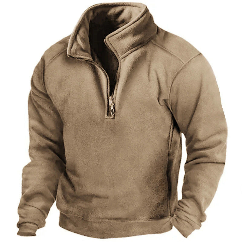 Men's V-neck Button Sweater Fleece Warm Tactical