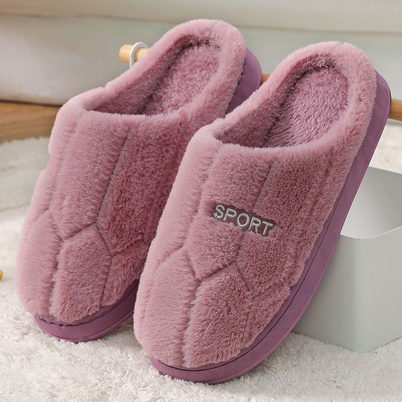 Indoor Couple Thick Bottom And Warm Keeping Confinement Non-slip Plus Velvet Slippers