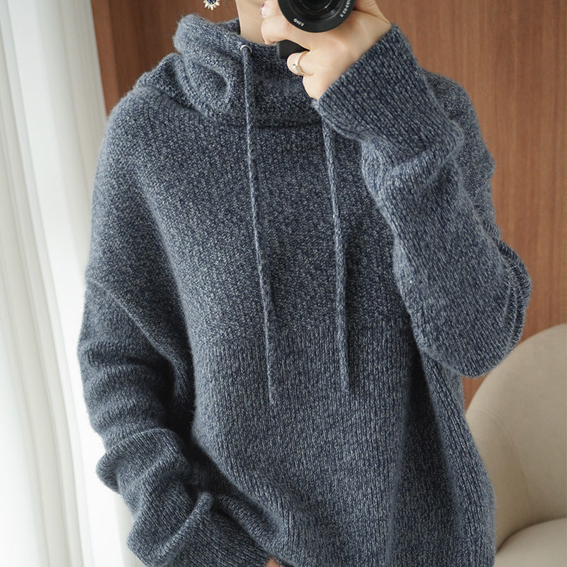 Winter New Solid Color Loose Thick Knitwear Top