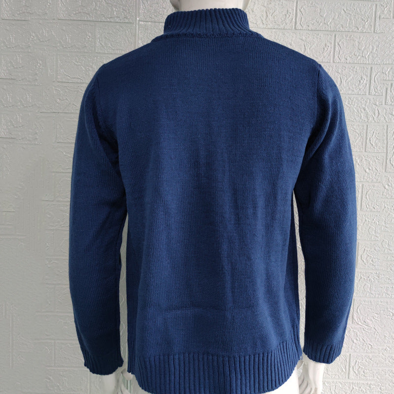 Men's Stand Collar Sweater Knit Button Cardigan Tops Men's Clothing