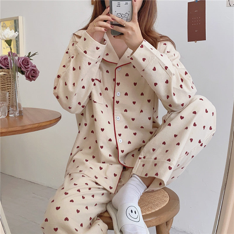 Brushed Love Pajamas Women's Loose Set Cute And Sweet