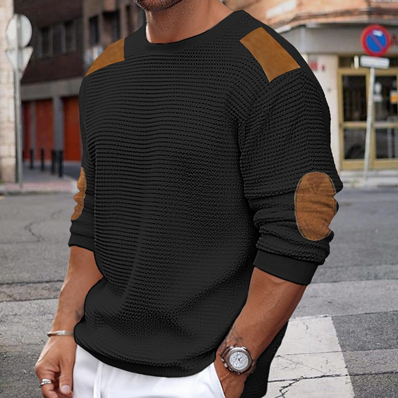 Men's Knitwear Round Neck Long Sleeve Stitching