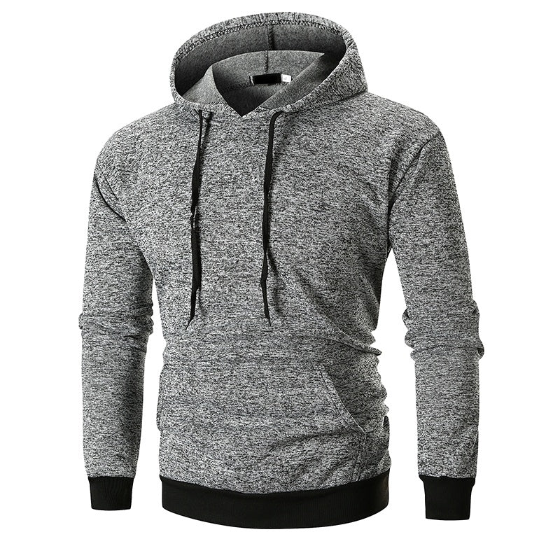 Men's Large Pocket Pullover Hooded Solid Color Coat Sweatshirt