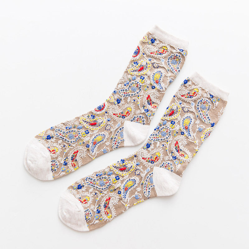 Women's ethnic flower socks