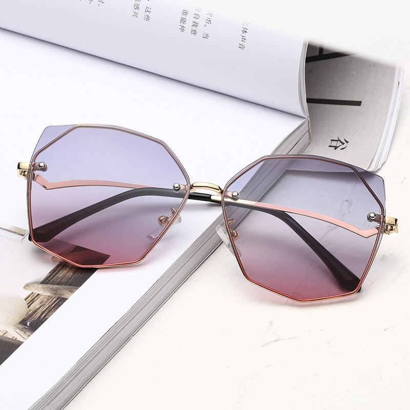 Sunglasses lady personality polygon sunglasses