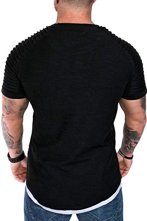 Men's Casual Fashion Solid Color Short-sleeved T-shirt