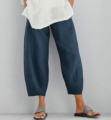 Solid Women's Simple Loose Casual Capris Pants Summer Spring